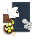 allen + roth Port 36-in W x 34.5-in H x 24-in D Navy Diagonal Corner Base Fully Assembled Cabinet (Flat Panel Shaker Style)
