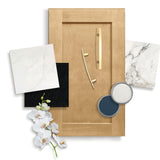 allen + roth Innsbrook 33-in W x 34.5-in H x 24-in D Rye Diagonal Corner Base Fully Assembled Cabinet (Flat Panel Shaker Style)