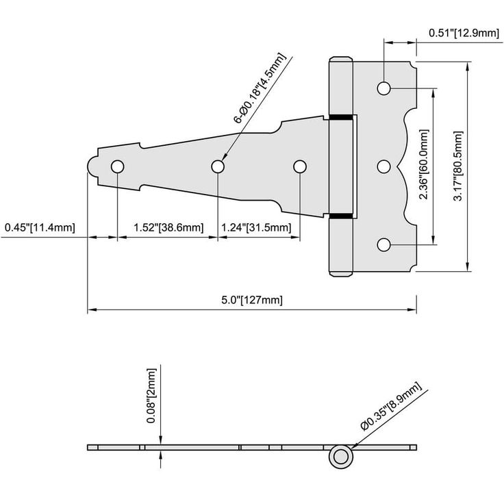 Everbilt 4 in. Black Decorative Gate Tee Hinge