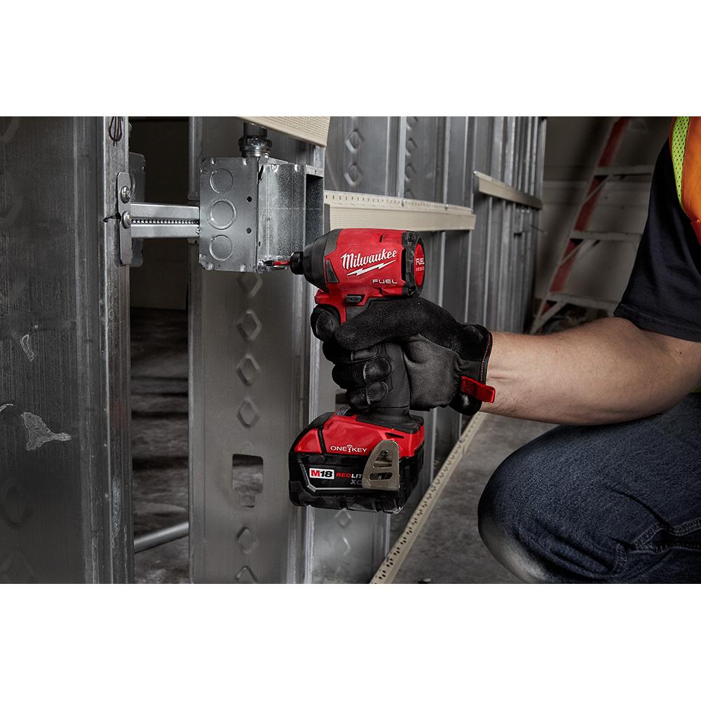 M18 FUEL ONE-KEY 18-Volt Lithium-Ion Brushless Cordless 1/4 in. Hex Impact Driver Kit W/ (2) 2.0Ah Batteries, Hard Case - Super Arbor