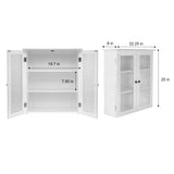 Teamson Home Connor 22.25-in x 25-in x 8-in White Bathroom Wall Cabinet