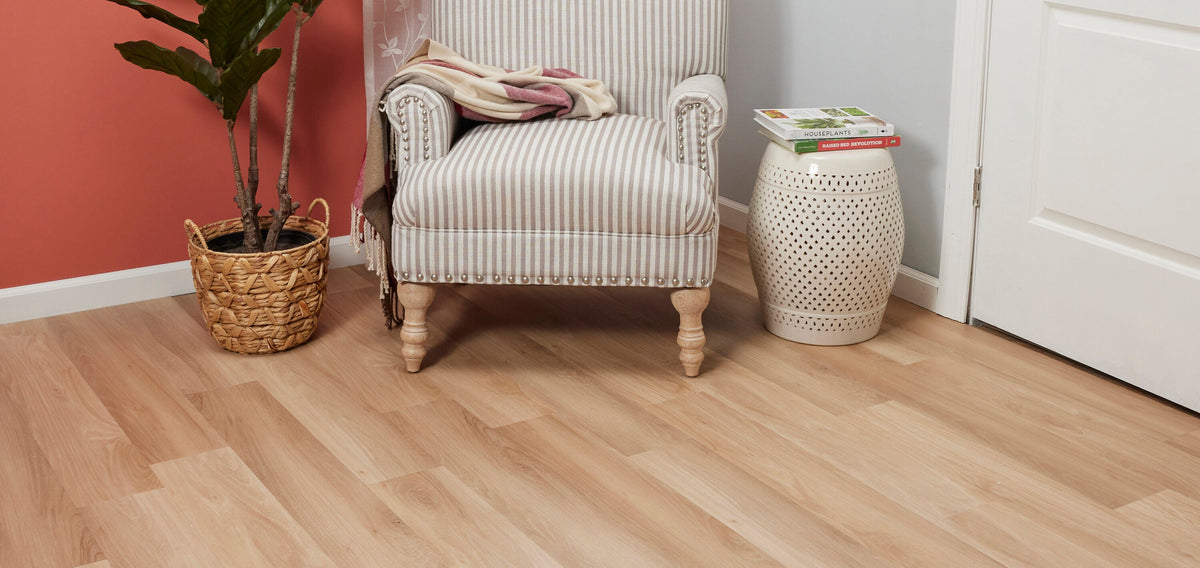 Lucida USA BaseCore Honey Brown 12-mil x 6-in W x 36-in L Waterproof Peel and Stick Vinyl Plank Flooring (54-sq ft/ Carton)