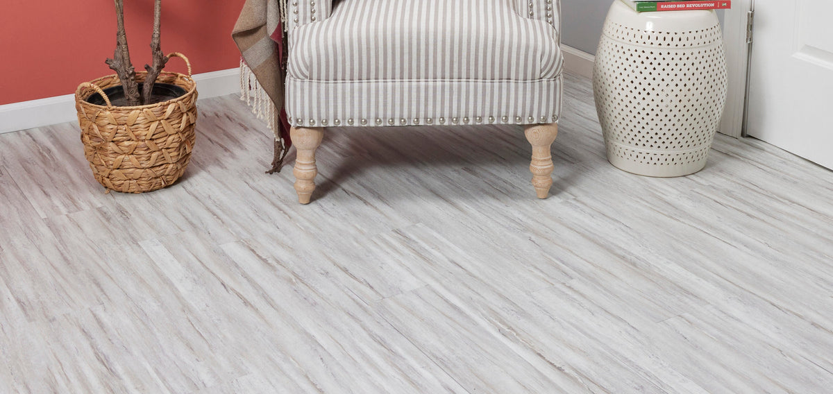 Lucida USA BaseCore Winter Gray 12-mil x 6-in W x 36-in L Waterproof Peel and Stick Vinyl Plank Flooring (54-sq ft/ Carton)