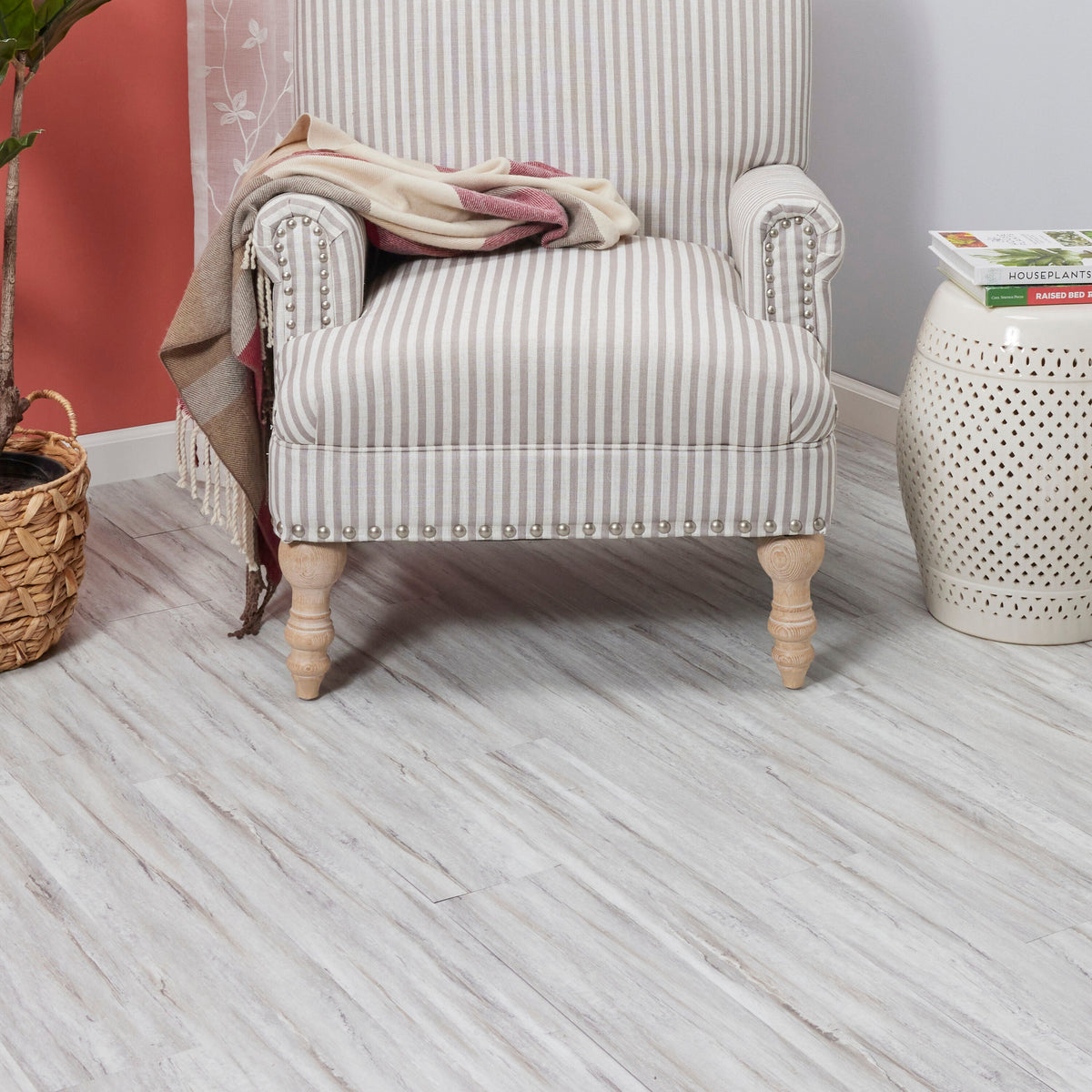 Lucida USA BaseCore Winter Gray 12-mil x 6-in W x 36-in L Waterproof Peel and Stick Vinyl Plank Flooring (54-sq ft/ Carton)