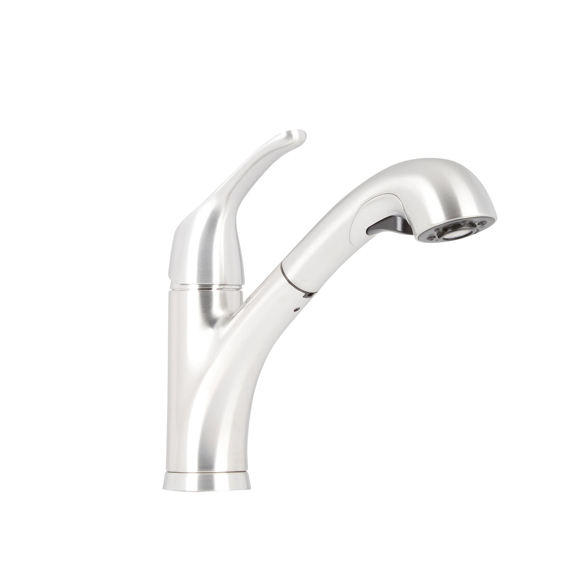 Project Source Stainless Steel PVD 1-Handle Deck-Mount Pull-Out Kitchen Faucet with Deck Plate