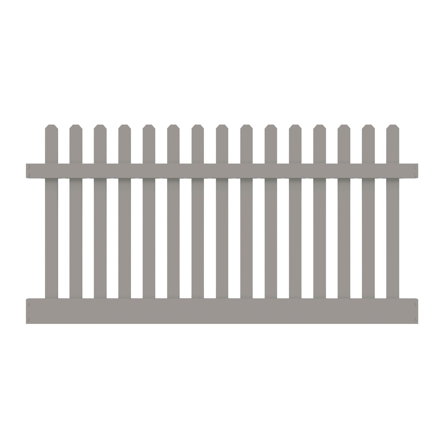 Freedom Lennox 4-ft H x 8-ft W Gray Vinyl Picket Fence Panel (Unassembled)