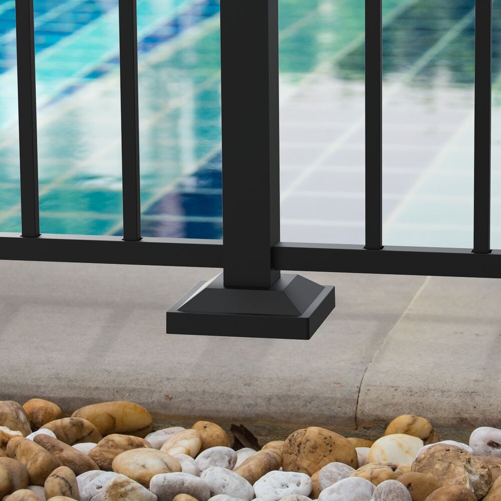 Freedom 6-in Black Metal Surface Mount For Metal Fence