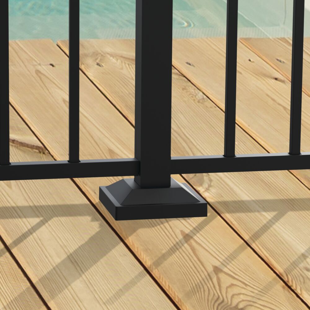 Freedom 6-in Black Metal Surface Mount For Metal Fence