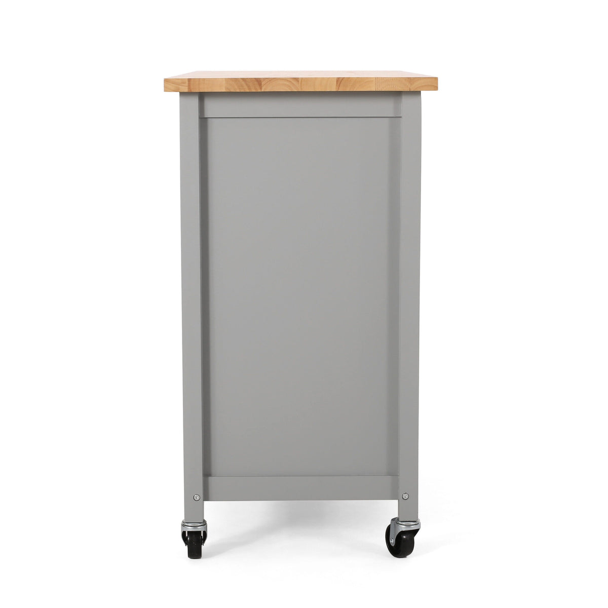 Best Selling Home Decor Gray Mdf Base with Wood Top Rolling Kitchen Cart (18.9-in x 41.75-in x 35.25-in)