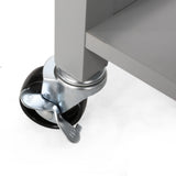 Best Selling Home Decor Gray Mdf Base with Wood Top Rolling Kitchen Cart (18.9-in x 41.75-in x 35.25-in)