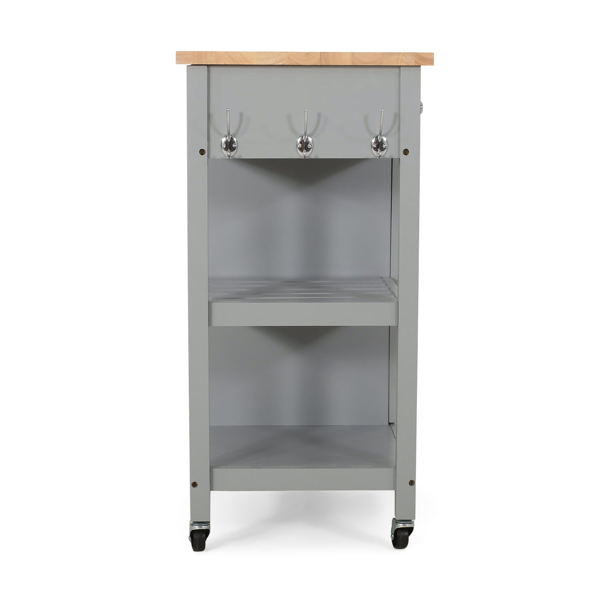 Best Selling Home Decor Gray Mdf Base with Wood Top Rolling Kitchen Cart (17.15-in x 34.15-in x 34.75-in)