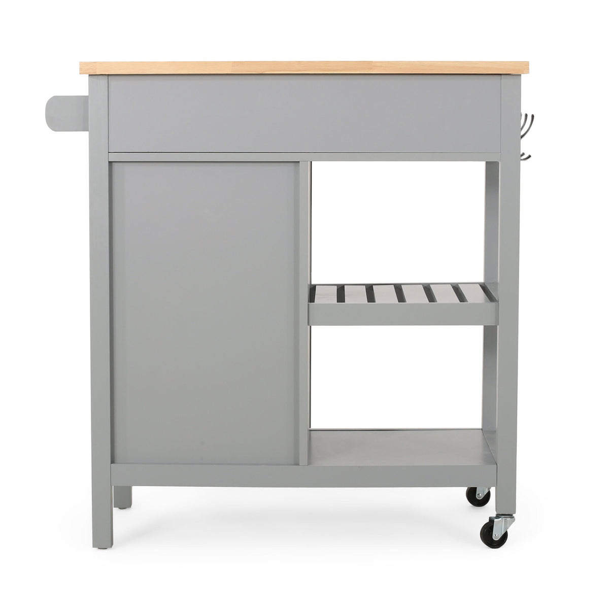 Best Selling Home Decor Gray Mdf Base with Wood Top Rolling Kitchen Cart (17.15-in x 34.15-in x 34.75-in)