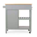 Best Selling Home Decor Gray Mdf Base with Wood Top Rolling Kitchen Cart (17.15-in x 34.15-in x 34.75-in)