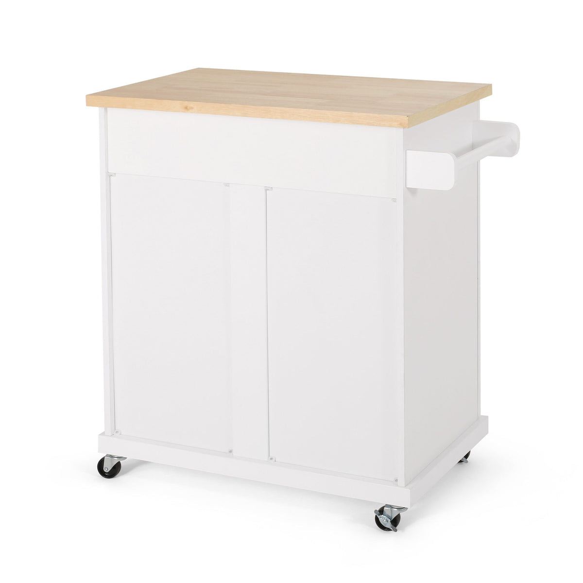Best Selling Home Decor White Mdf Base with Mdf Top Rolling Kitchen Cart (18-in x 32-in x 34.5-in)