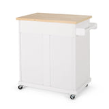Best Selling Home Decor White Mdf Base with Mdf Top Rolling Kitchen Cart (18-in x 32-in x 34.5-in)