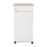 Best Selling Home Decor White Mdf Base with Mdf Top Rolling Kitchen Cart (18-in x 32-in x 34.5-in)