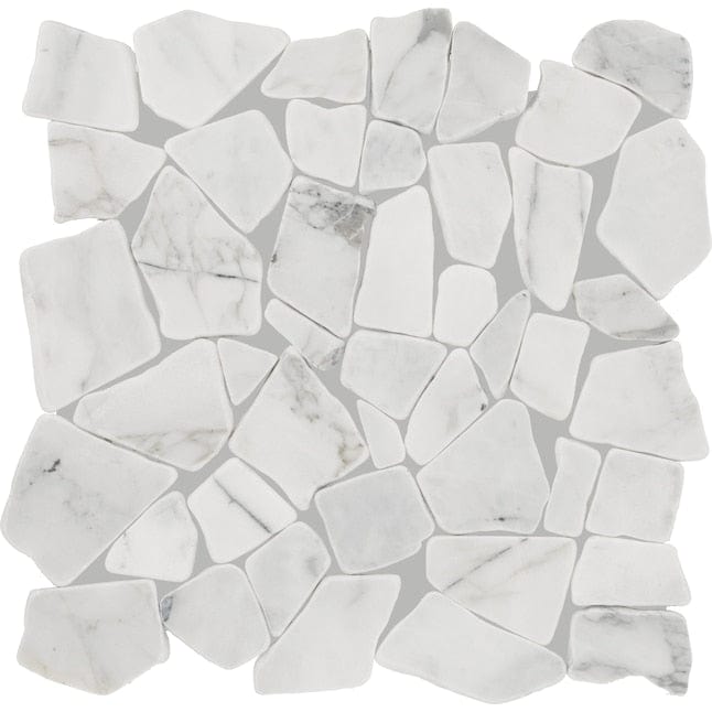 American Olean Genuine Stone Numinous Silver 12-in x 12-in Polished Natural Stone Marble Pebble Stone Look Floor and Wall Tile (10-sq. ft/ Carton)
