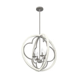 Hunter Gablecrest 4-Light Concrete with Rustic White Rustic Geometric LED Large Hanging Pendant Light