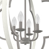 Hunter Gablecrest 4-Light Concrete with Rustic White Rustic Geometric LED Large Hanging Pendant Light