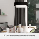 Hunter Station 4-Light Natural Iron Modern Frosted Glass Drum LED Large Hanging Pendant Light