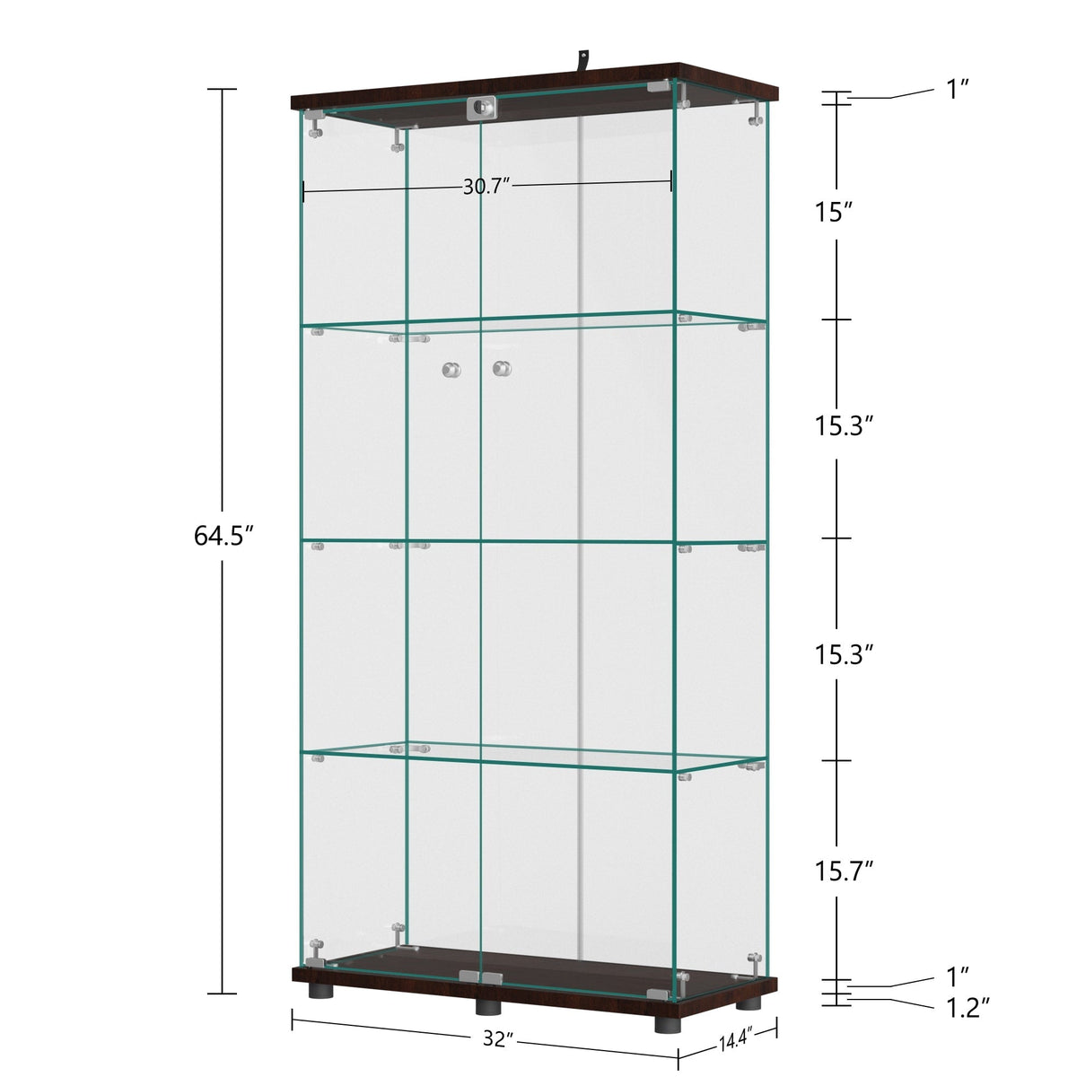 Contemporary/Modern Brown China Cabinet with Wine Storage