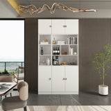 FUFU&GAGA 47.2-in W x 87.7-in H Mdf White Freestanding Utility Storage Cabinet