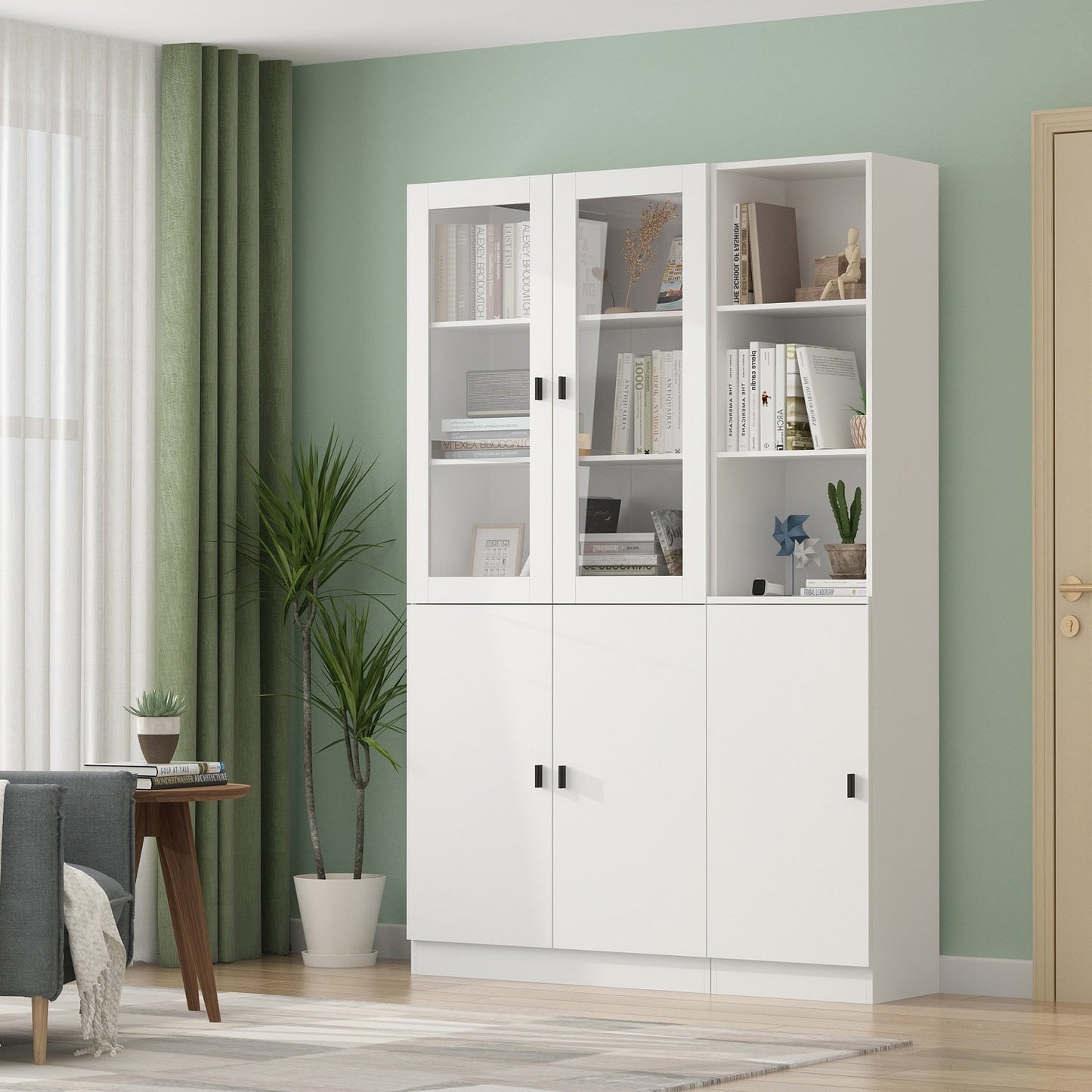 FUFU&GAGA 47.2-in W x 70.9-in H Mdf White Freestanding Utility Storage Cabinet