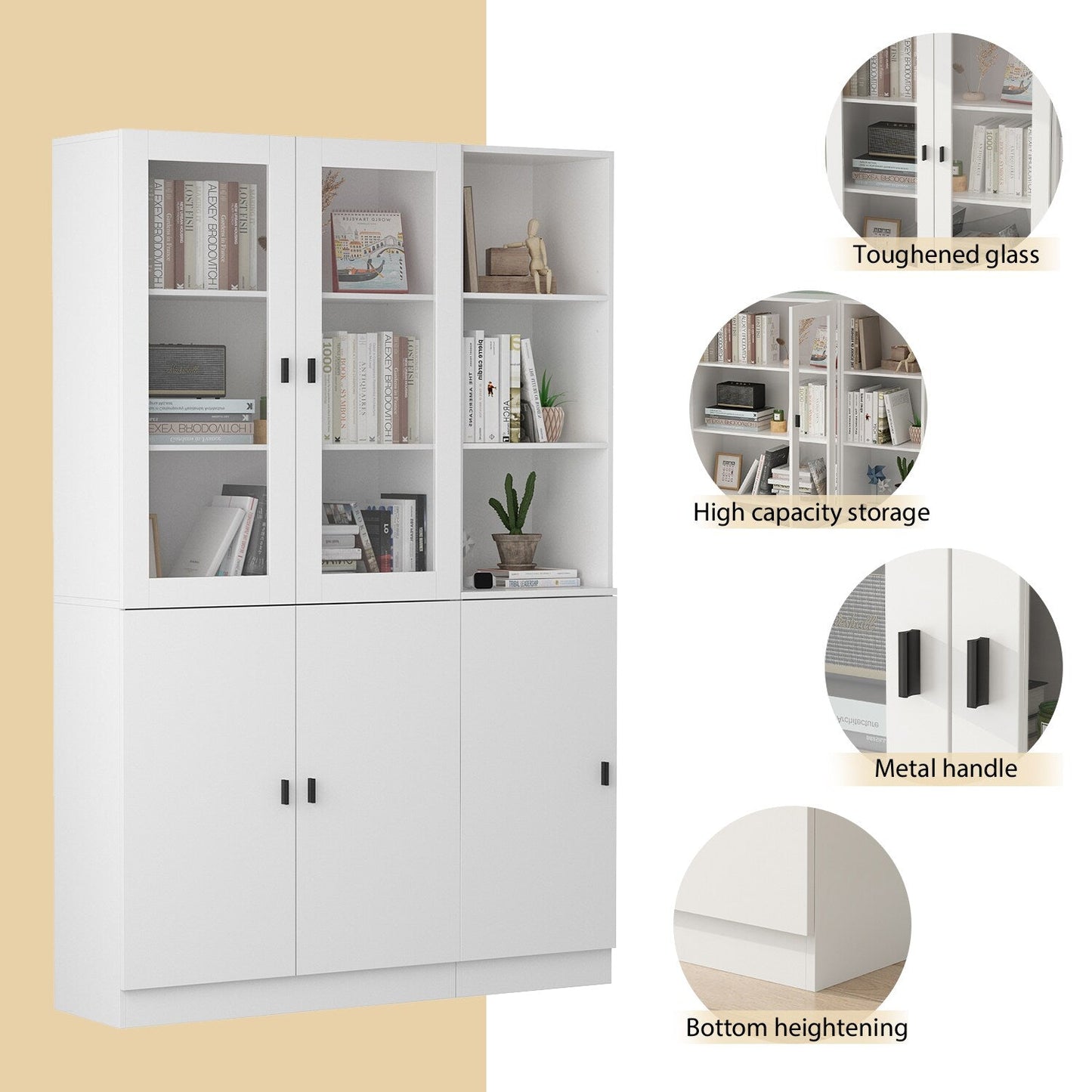 FUFU&GAGA 47.2-in W x 70.9-in H Mdf White Freestanding Utility Storage Cabinet
