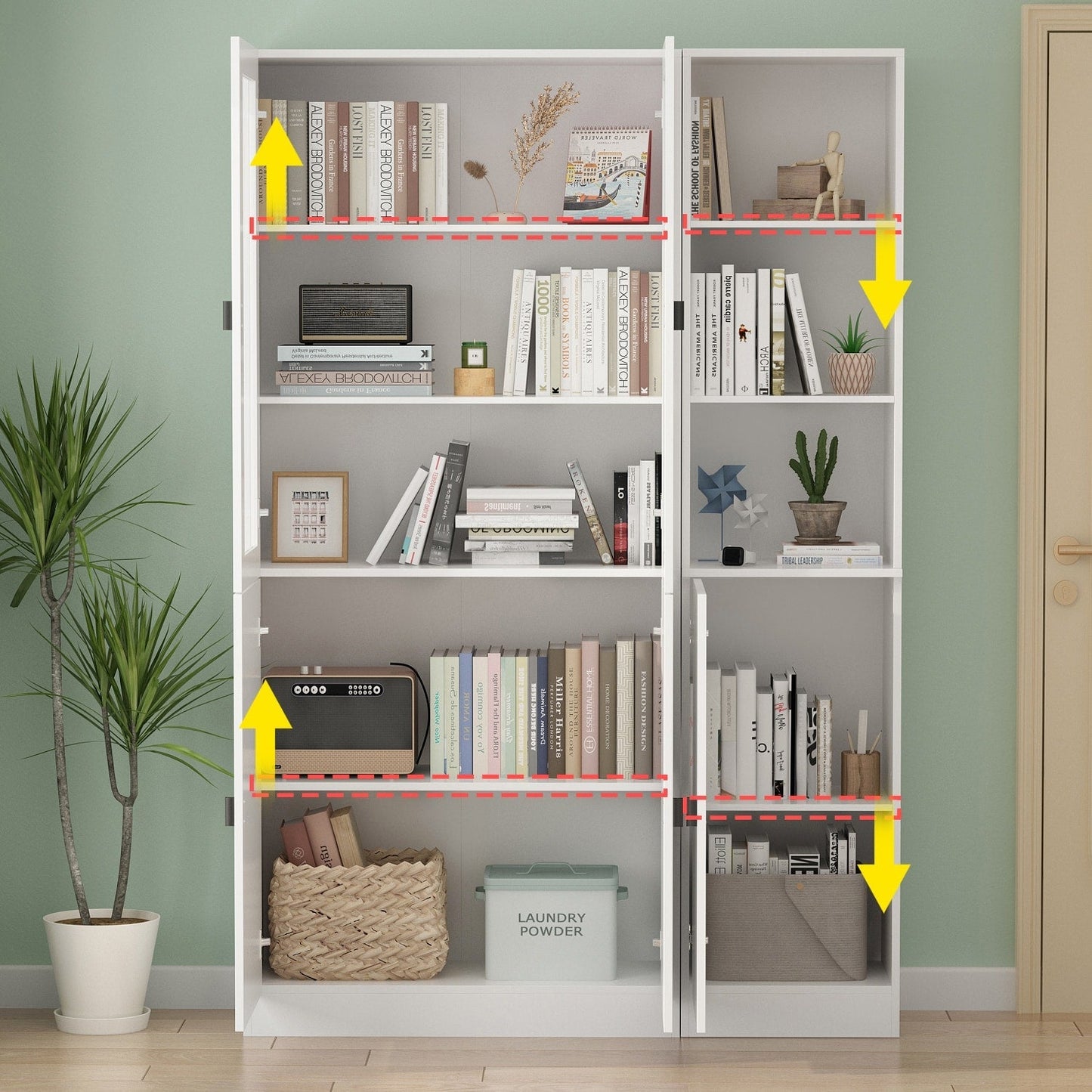 FUFU&GAGA 47.2-in W x 70.9-in H Mdf White Freestanding Utility Storage Cabinet