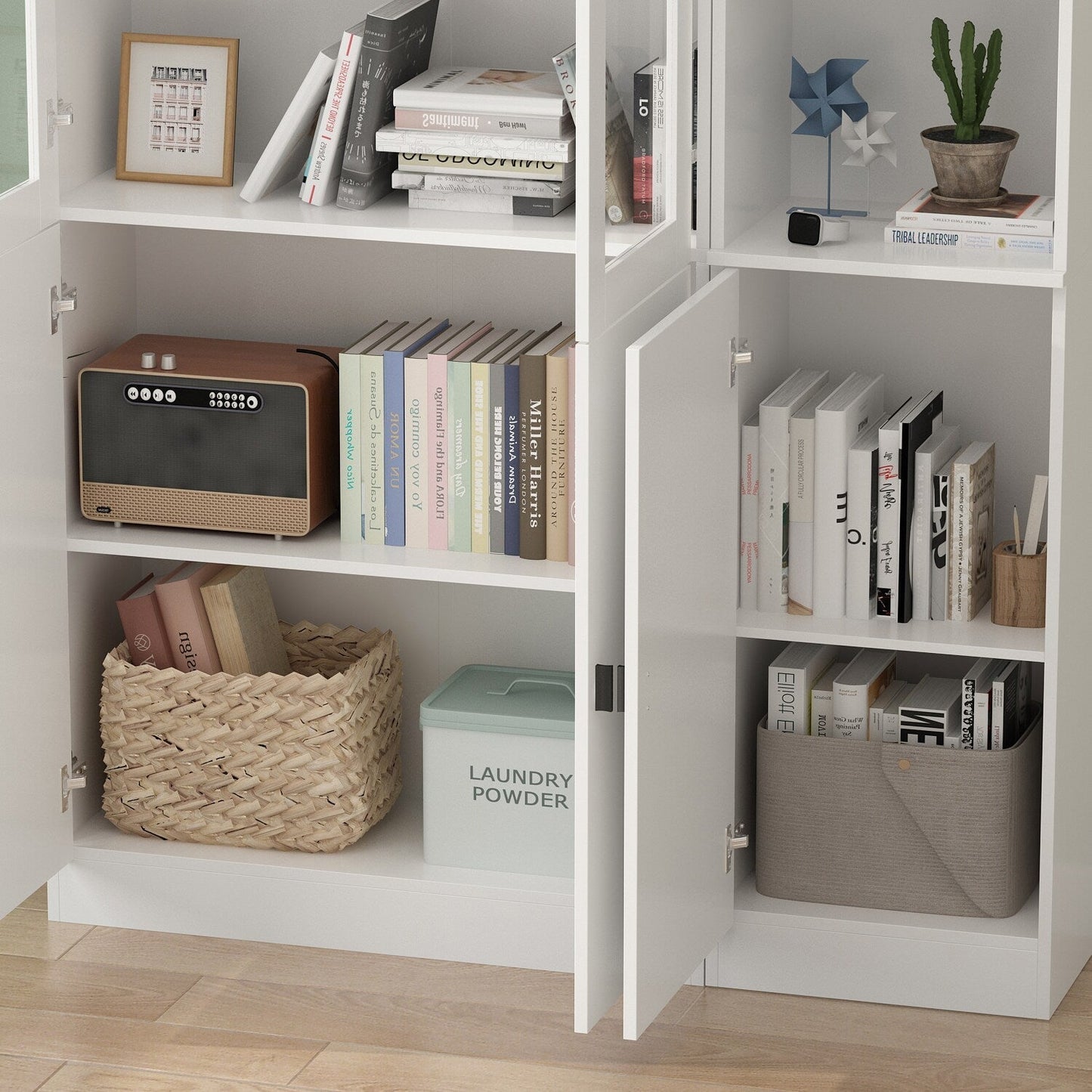 FUFU&GAGA 47.2-in W x 70.9-in H Mdf White Freestanding Utility Storage Cabinet