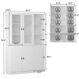 FUFU&GAGA 47.2-in W x 70.9-in H Mdf White Freestanding Utility Storage Cabinet
