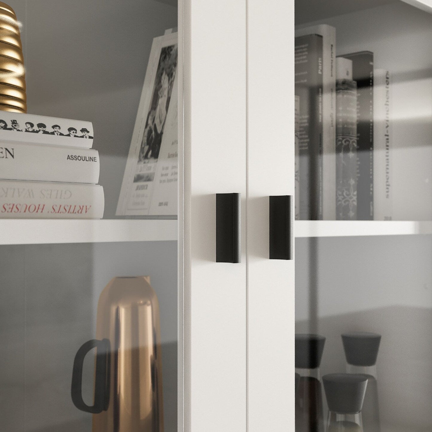 FUFU&GAGA 47.2-in W x 87.8-in H Mdf White Freestanding Utility Storage Cabinet