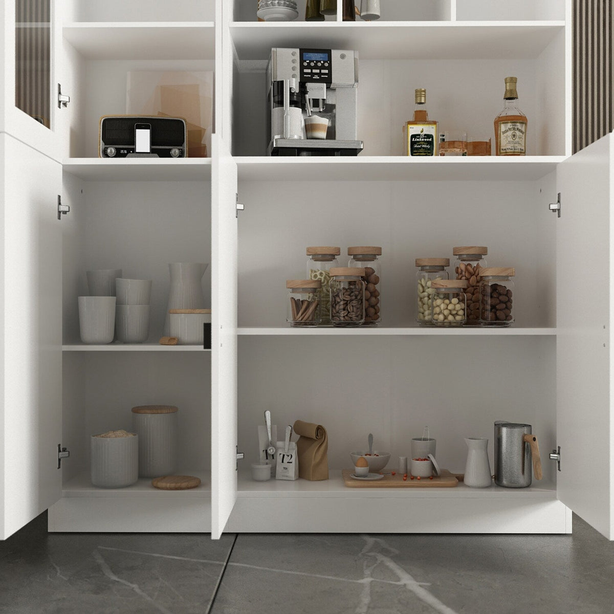 FUFU&GAGA 47.2-in W x 87.8-in H Mdf White Freestanding Utility Storage Cabinet