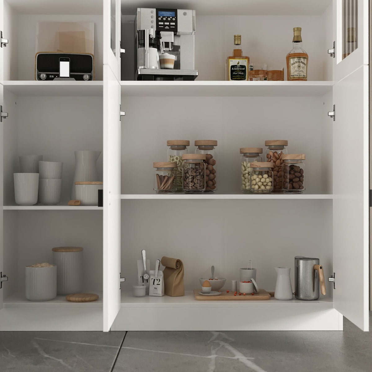 FUFU&GAGA 47.2-in W x 87.8-in H Mdf White Freestanding Utility Storage Cabinet