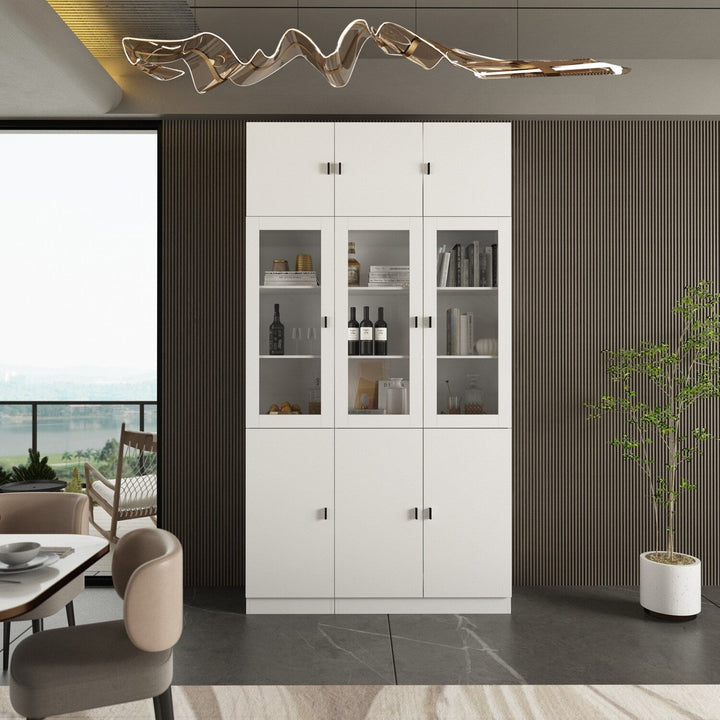 FUFU&GAGA 47.2-in W x 87.8-in H Mdf White Freestanding Utility Storage Cabinet