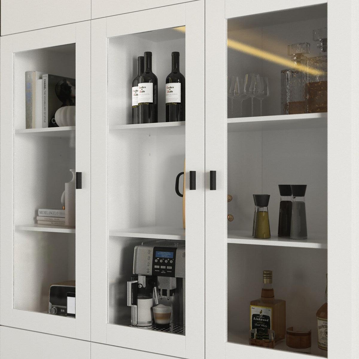 FUFU&GAGA 47.2-in W x 87.8-in H Mdf White Freestanding Utility Storage Cabinet
