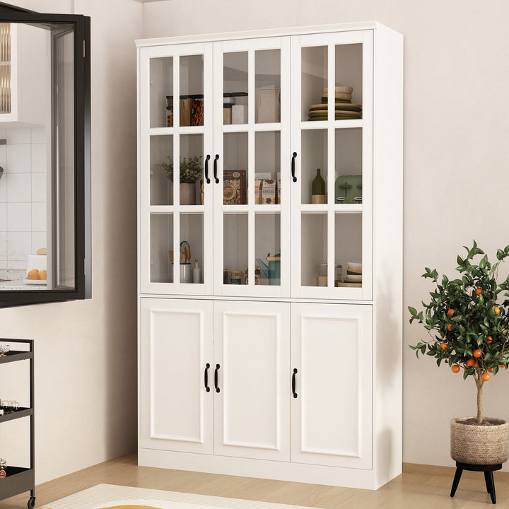 FUFU&GAGA 47.2-in W x 78.7-in H Mdf White Freestanding Utility Storage Cabinet