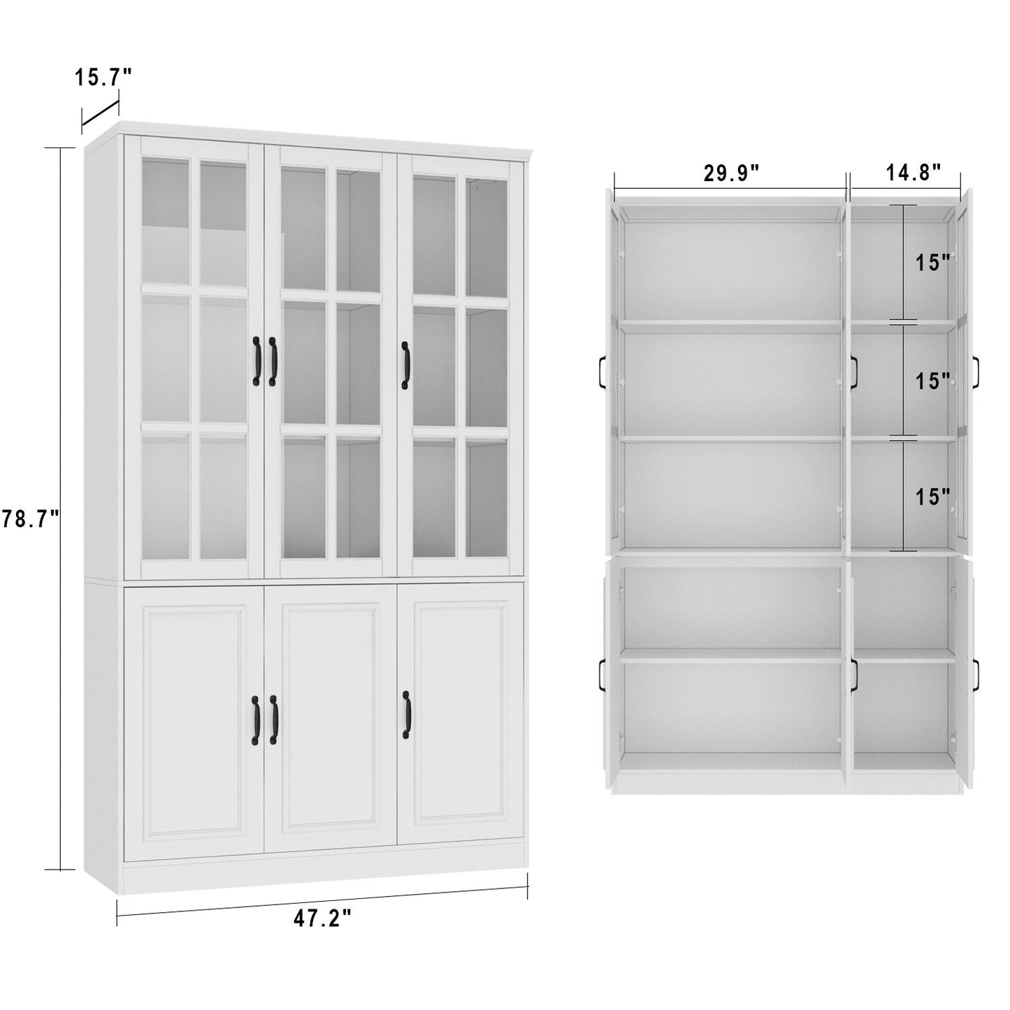 FUFU&GAGA 47.2-in W x 78.7-in H Mdf White Freestanding Utility Storage Cabinet