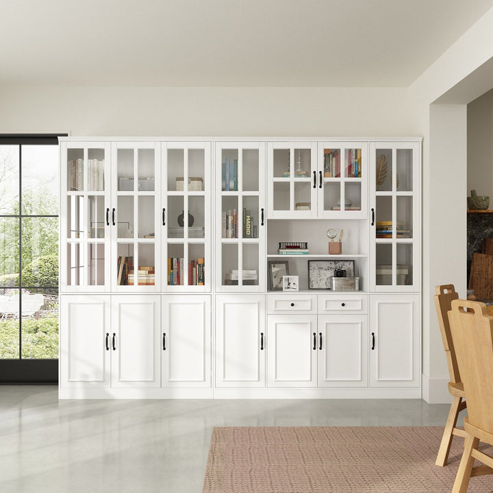 FUFU&GAGA 110.2-in W x 78.7-in H Mdf White Freestanding Utility Storage Cabinet