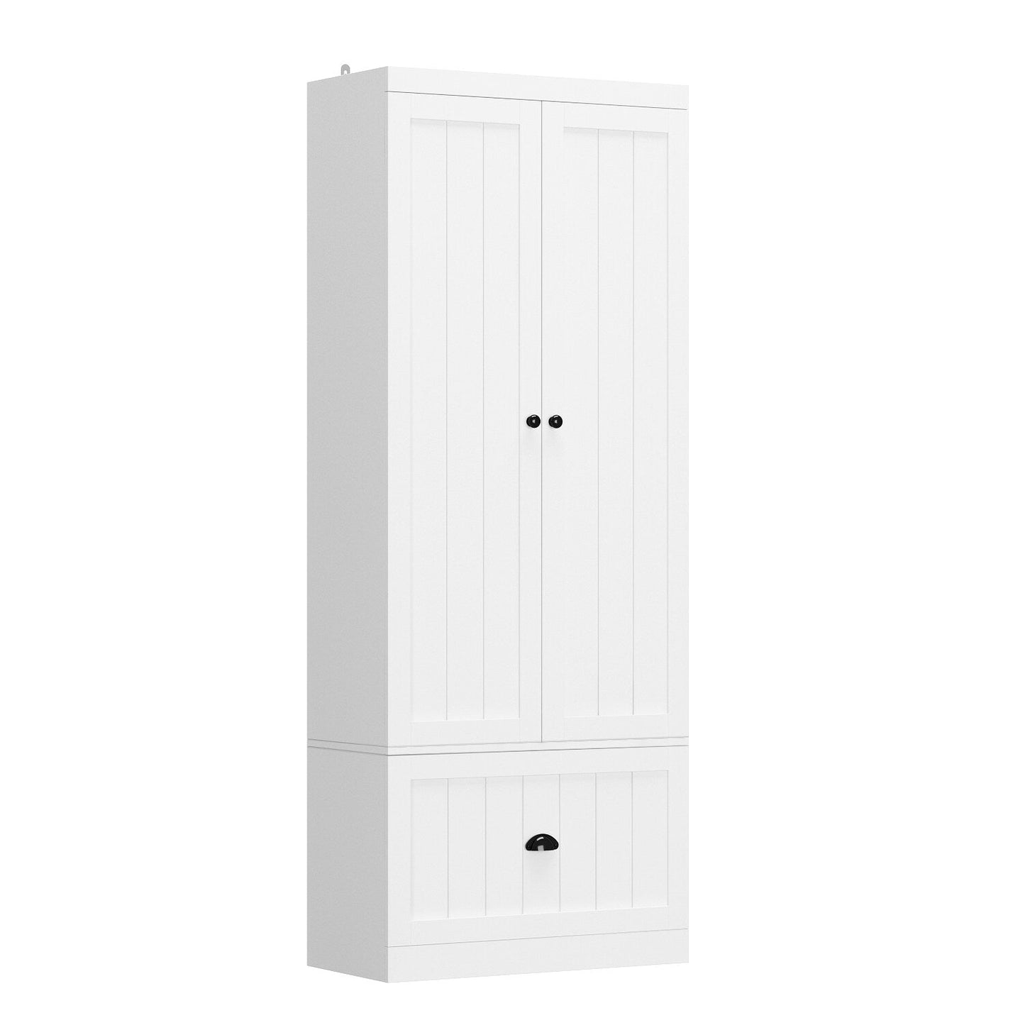 FUFU&GAGA 27.6-in W x 70.9-in H Wood Composite White Freestanding Utility Storage Cabinet