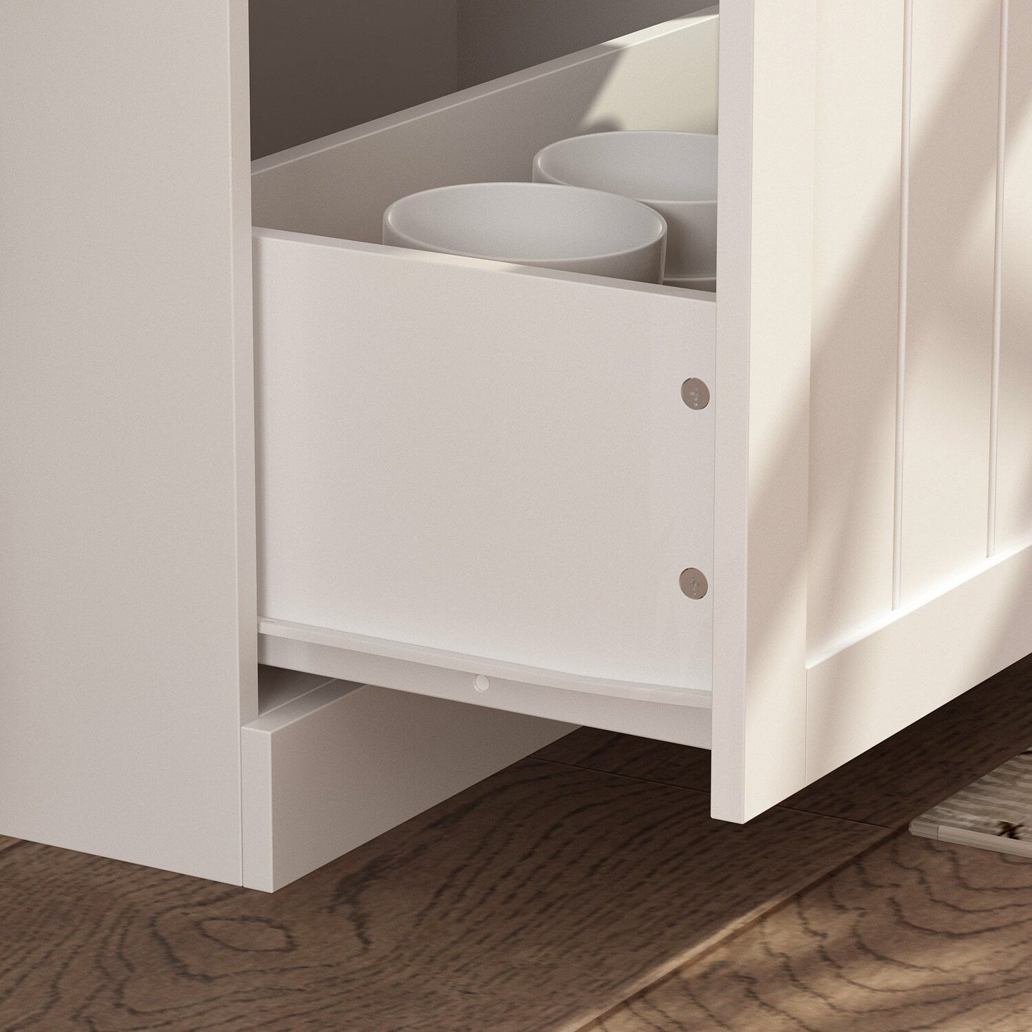 FUFU&GAGA 27.6-in W x 70.9-in H Wood Composite White Freestanding Utility Storage Cabinet