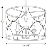 Progress Lighting Landree 3-Light Gray Traditional Chandelier