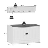 FUFU&GAGA Coat Rack Shoe Bench Set Hall Tree with Shoe Bench