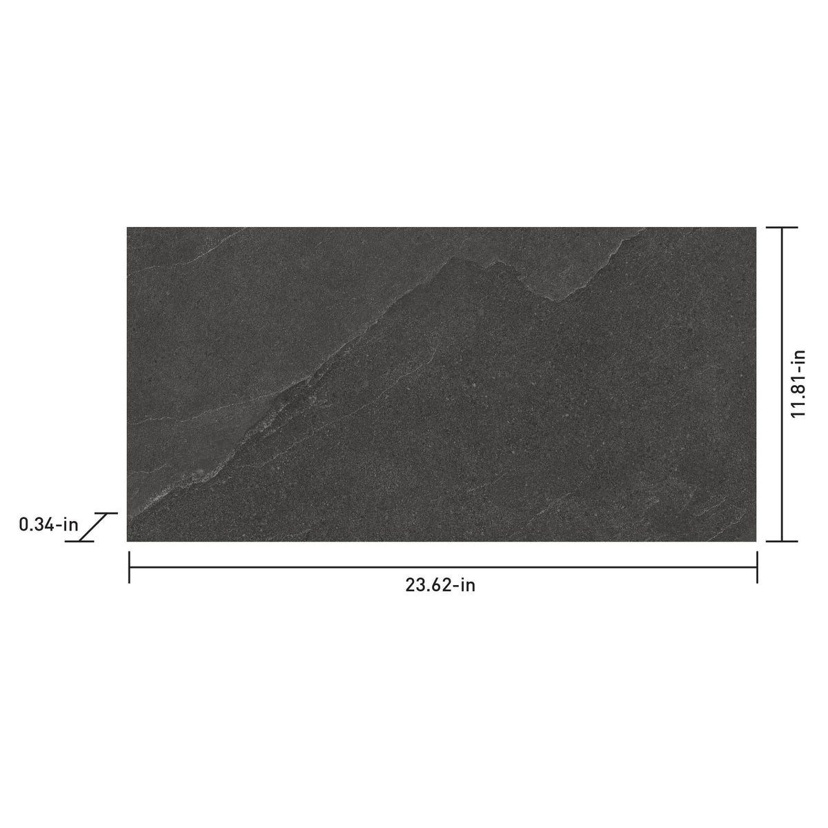 Satori Gios Graphite 12-in x 24-in Matte Porcelain Stone Look Floor and Wall Tile (1.93-sq ft per Piece)