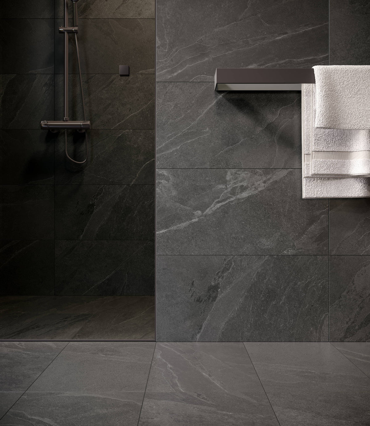 Satori Gios Graphite 12-in x 24-in Matte Porcelain Stone Look Floor and Wall Tile (1.93-sq. ft/ Piece)