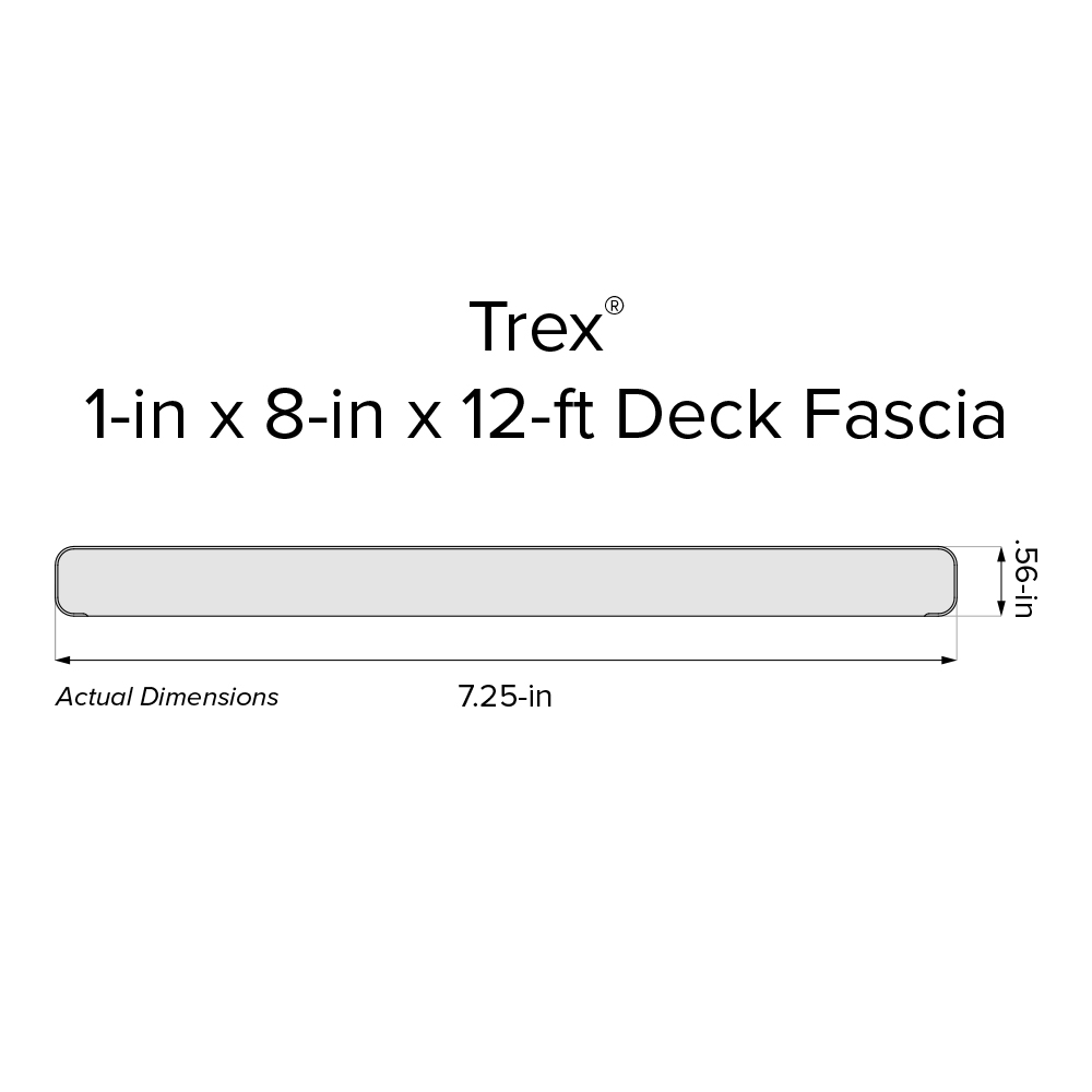 Trex Universal Composite White Fascia Deck Board (Actual Size: 0.56-in x 7.25-in)
