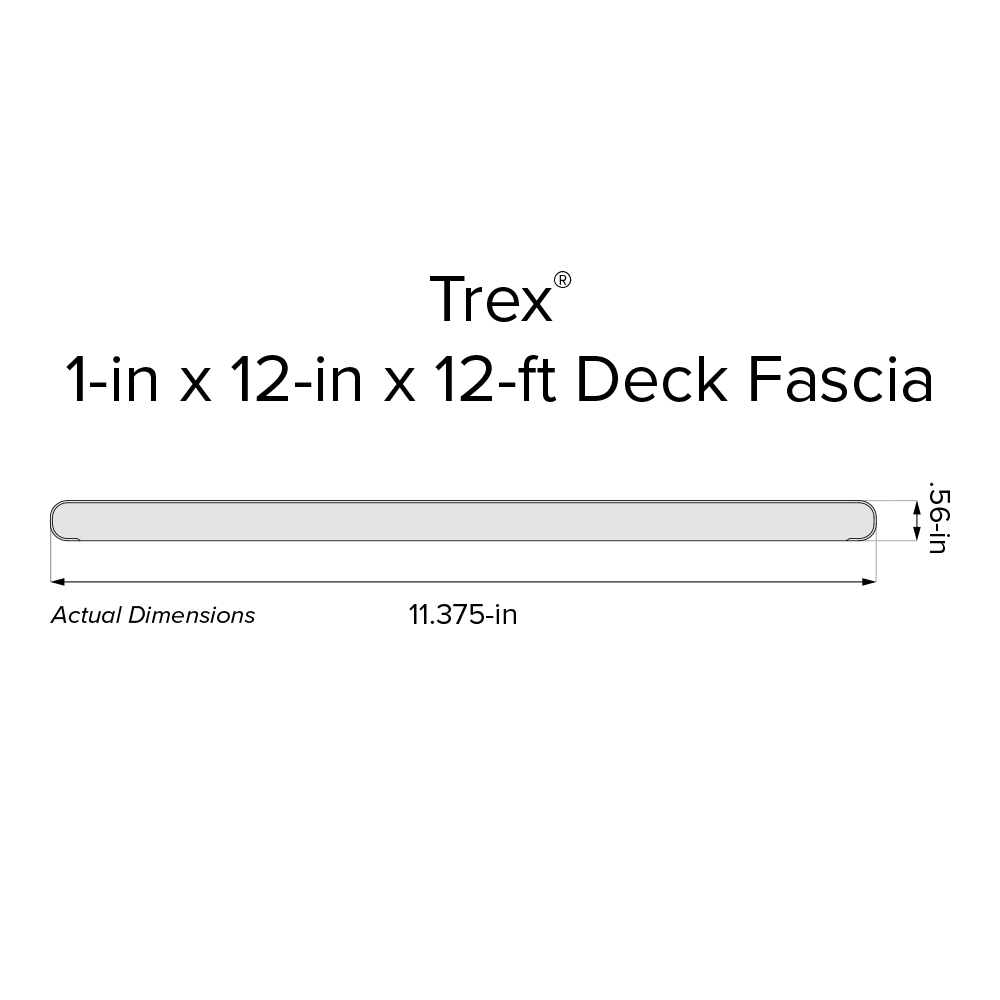 Trex Transcend 1-in x 7-in x 12-ft Composite Fascia Deck Board