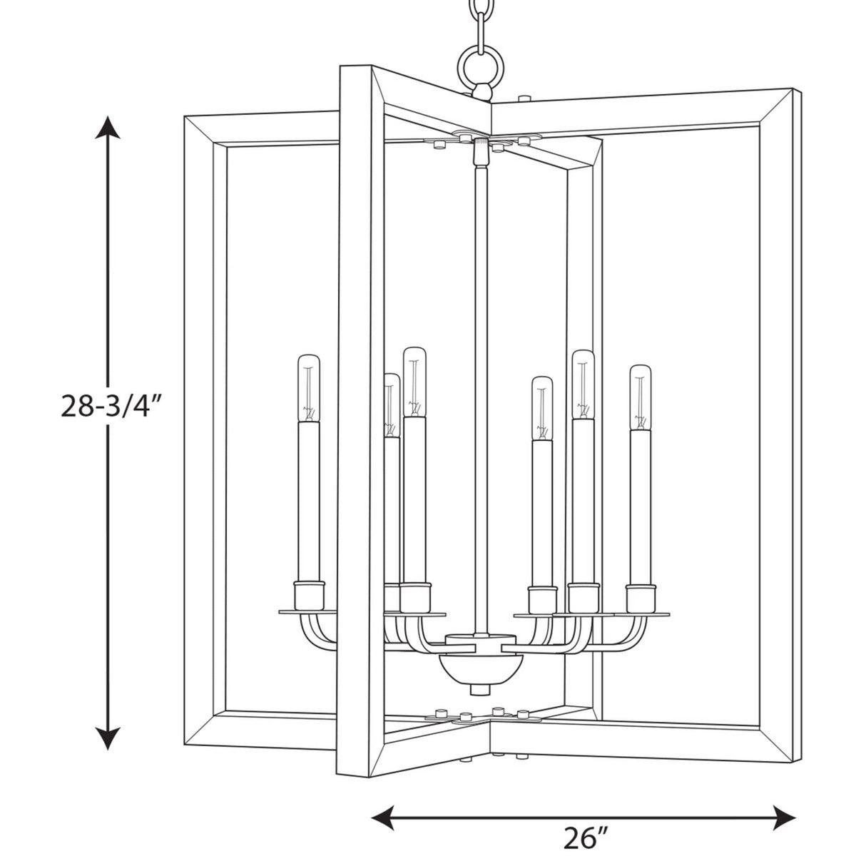 Progress Lighting Turnbury 6-Light Gray Coastal Chandelier