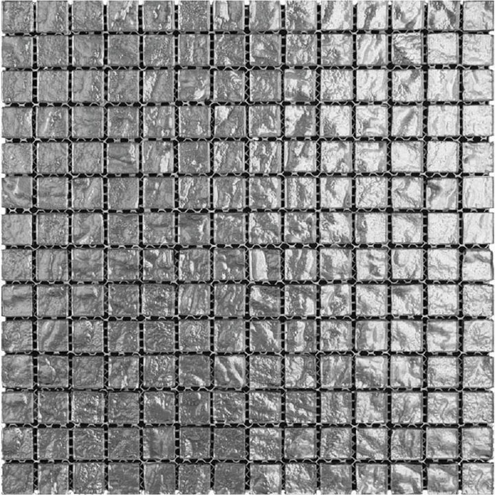 Apollo Tile (Sample) Elaina Silver 12-in x 12-in Polished Glass Uniform Squares Patterned Floor and Wall Tile