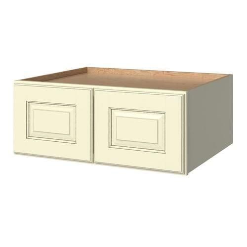 allen + roth Annscroft 30-in W x 12.125-in H x 24-in D Hazelnut Maple Door Wall Semi-Custom Cabinet